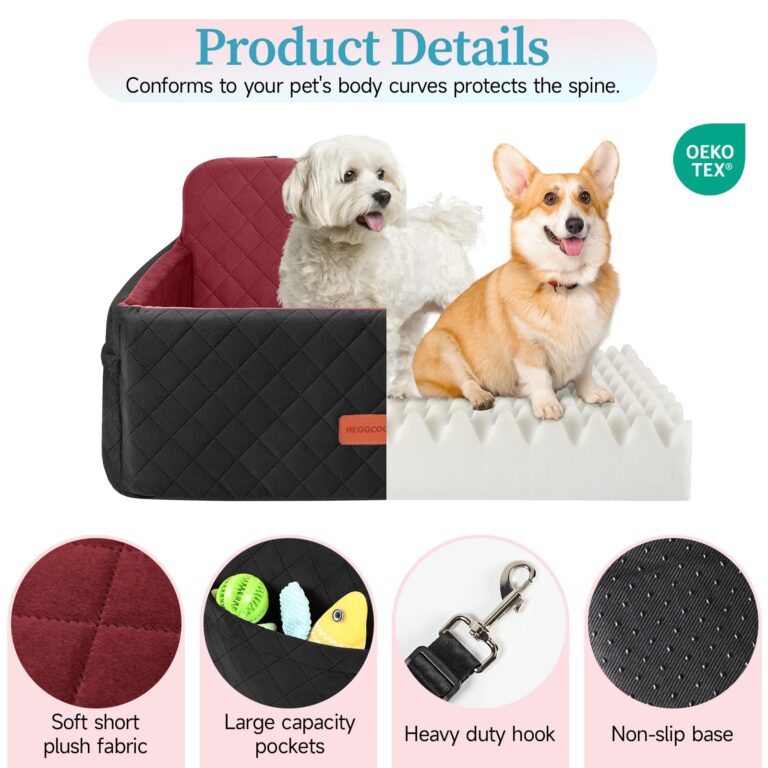 Backrest Design Pet Car Seat 016L Black+Red