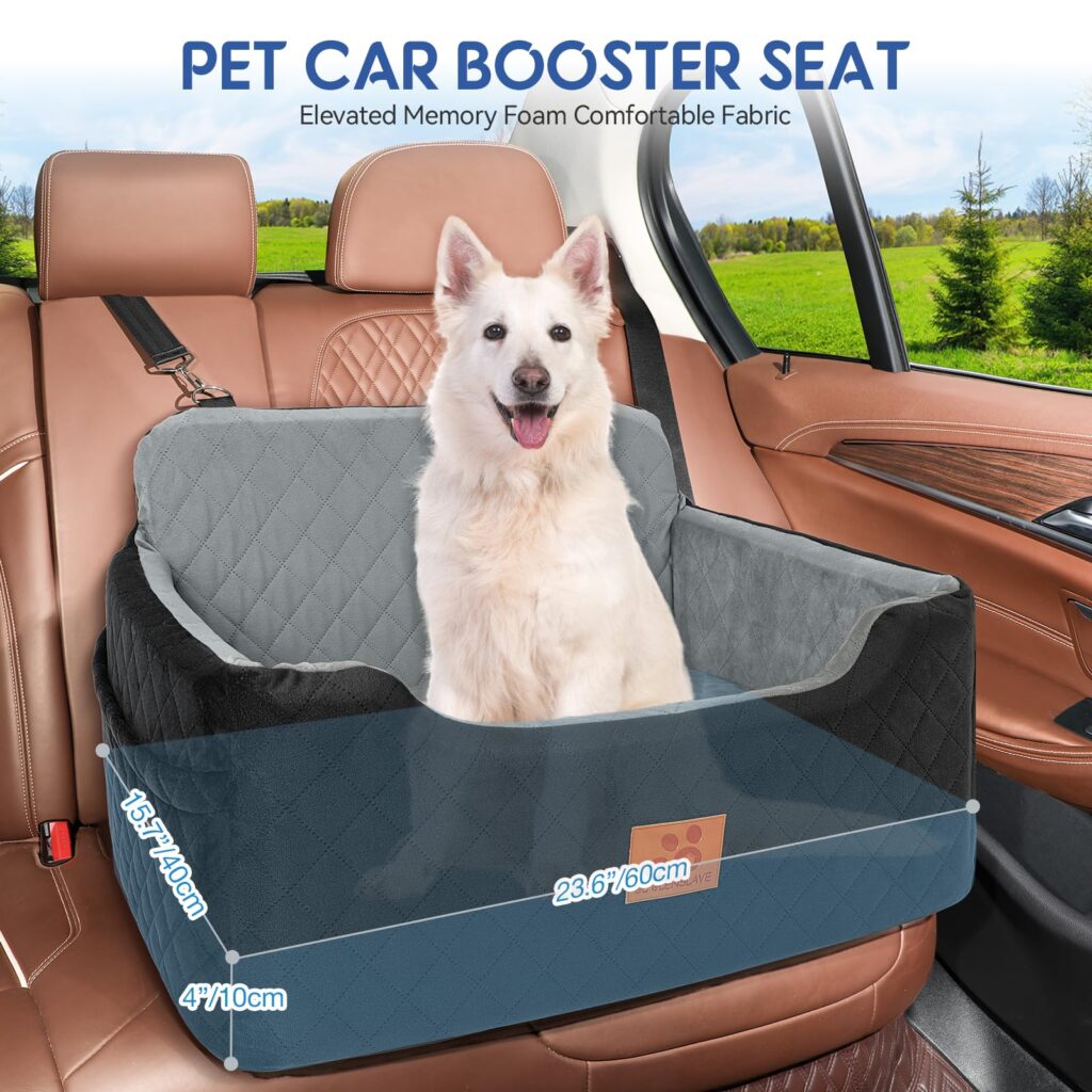 Dog Booster Car Seat 015l Black+grey (2)
