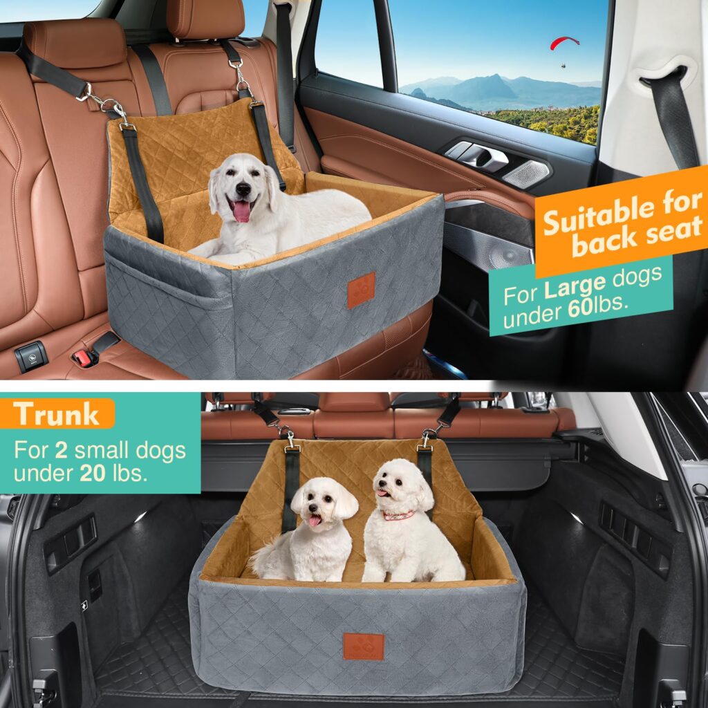 Extended Pet Car Seat 012l Grey+brown (4)
