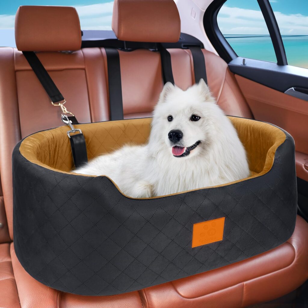 Large Oval Pet Car Seat 007l Black+brown (1)